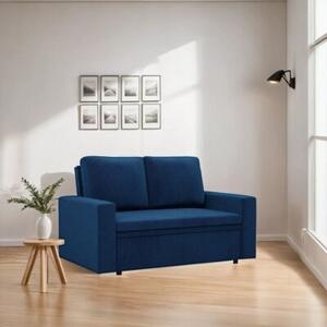 Sofa dwuosobowa, BLOM, velvet, 148x87x90 cm, granatowy | TYLETEGOTU