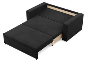 Sofa dwuosobowa, BLOM, Mikrofaza, 148x87x90 cm, czarny | TYLETEGOTU