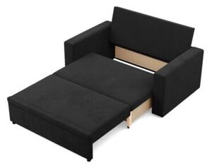 Sofa dwuosobowa, BLOM, Mikrofaza, 148x87x90 cm, czarny | TYLETEGOTU