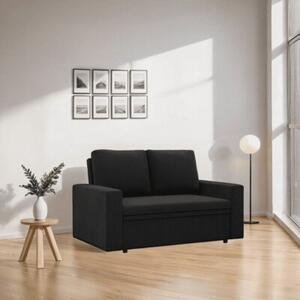 Sofa dwuosobowa, BLOM, Mikrofaza, 148x87x90 cm, czarny | TYLETEGOTU