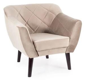 Fotel do salonu KARO 1 Velvet ciemny beÅ¼ wenge