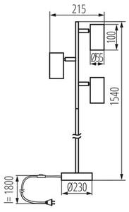 Lampa podłogowa KANLUX Evalo Fl 35788 Czarny wysokość 154 cm