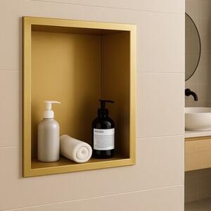 Półka łazienkowa wnękowa HYDROSAN IGA-GL-45X30X10 Złoty szczotkowany 45x30x10 cm