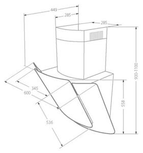 Okap AKPO WK-9 Sirius Plus 60 Czarny 389.7m3/h 64dB klasa D