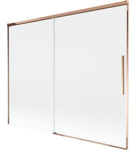 Mexen Rox parawan nawannowy 2-skrzydłowy rozsuwany 190 x 150 cm, transparent, różowe złoto - 8C9-190-001-60-00