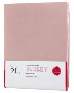 Prześcieradło EUROFIRANY Jersey Design 91 90 x 200 cm Różowy