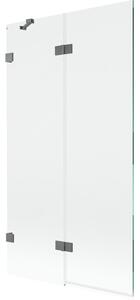 Mexen Lunar parawan nawannowy 2-skrzydłowy lewy 100 x 150 cm, transparent, gun metal - 897-100-100-95-00-L