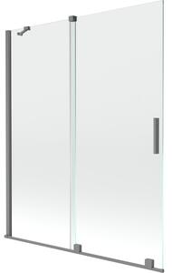 Mexen Velar parawan nawannowy 2-skrzydłowy rozsuwany 140 x 150 cm, transparent, gun metal - 896-140-000-01-95