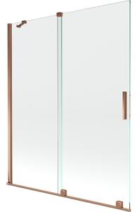 Mexen Velar parawan nawannowy 2-skrzydłowy rozsuwany 140 x 150 cm, transparent, różowe złoto - 896-140-000-01-60