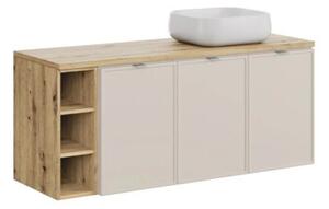 Szafka pod umywalkę nablatową BELLA CASHMERE 82-120-3D z blatem 120cm kaszmir