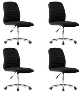 Krzesła stołowe, 4 szt., czarne, obite tkaniną