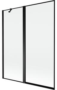 Mexen Mist parawan nawannowy 2-skrzydłowy lewy 140 x 150 cm, czarna ramka, czarny - 8A9-140-011-70-70-L