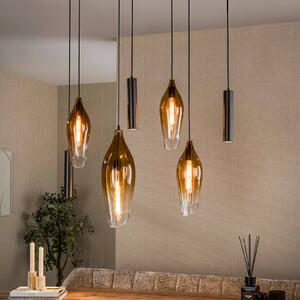 ZIJLSTRA Lampa wisząca szklana Cocoon, możliwość ściemniania, kremowy / amber, salon / jadalnia, szkło, skandynawski