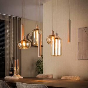 ZIJLSTRA Lampa wisząca szklana Serene, możliwość ściemniania, kremowy / amber, salon / jadalnia, szkło, skandynawski