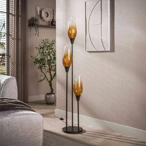 ZIJLSTRA Lampa stojąca Cocoon, kremowy / amber, salon / jadalnia, szkło, skandynawski