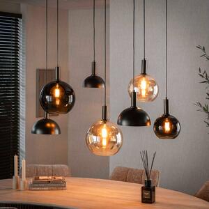 ZIJLSTRA Lampa wisząca szklana Cluster, możliwość ściemniania, brązowy / rdzawy, salon / jadalnia, szkło, skandynawski