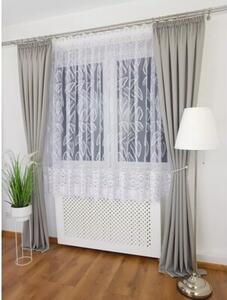 Elegancka firana z haftem oraz gipiurÄ 400x180cm