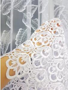 Elegancka firana z haftem oraz gipiurÄ 400x180cm