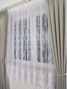 Elegancka firana z haftem oraz gipiurÄ 400x180cm