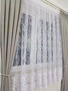 Elegancka firana z haftem oraz gipiurÄ 400x180cm