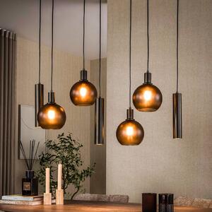 ZIJLSTRA Lampa wisząca szklana Sfera Tricolore, możliwość ściemniania, czarny, salon / jadalnia, szkło, skandynawski