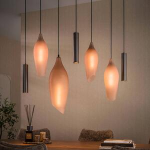 ZIJLSTRA Lampa wisząca szklana Cocoon, możliwość ściemniania, kremowy / amber, salon / jadalnia, szkło, skandynawski