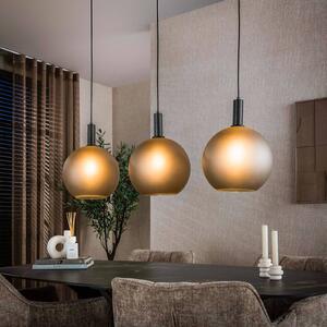 ZIJLSTRA Lampa wisząca szklana Bubble, możliwość ściemniania, aluminiowy / szary / cynkowy, salon / jadalnia, szkło, skandynawski