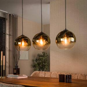 ZIJLSTRA Lampa wisząca szklana Bubble, możliwość ściemniania, mosiężny / złoty, salon / jadalnia, szkło, skandynawski