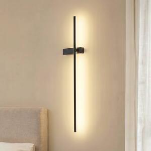 Kinkiet LED Natsumi Lindby, czarny, salon / jadalnia, aluminium, nowoczesny