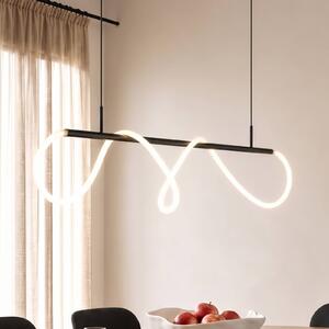 Lampa wisząca Kisune Lucande, czarny, salon / jadalnia, tworzywo sztuczne, nowoczesny