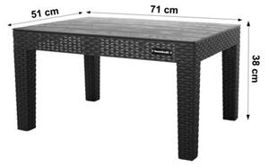 Zestaw mebli ogrodowych komplet technorattan sofa fotele stolik BAUERKRAFT kolor czarny