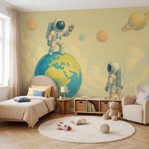 Fototapeta Dwóch astronautów stojących na planecie, Fototapety Kosmos, Popularne Fototapety, w03980 - Tapeko.pl
