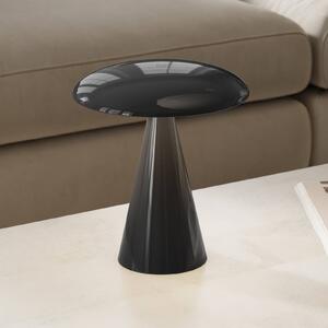 Beacon Lighting Lampa stołowa LED z akumulatorem Kinoko, czarna, 27 cm, CCT możliwość ściemniania, czarny, salon / jadalnia, tworzywo sztuczne, nowoczesny