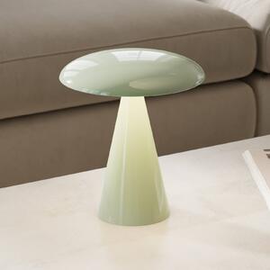 Beacon Lighting Lampa stołowa LED z akumulatorem Kinoko, zielona, 27 cm, CCT możliwość ściemniania, zielony, salon / jadalnia, tworzywo sztuczne, nowoczesny