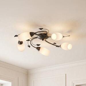 Lampa sufitowa Stefania Lindby, możliwość ściemniania, brązowy / rdzawy, salon / jadalnia, metal, antyczny