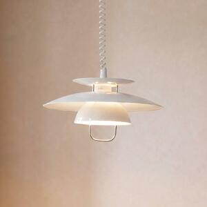 Lampa wisząca Nadija Lindby, możliwość ściemniania, biały / opal, kuchnia, metal, skandynawski