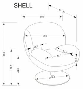 Fotel tapicerowany SHELL kremowy obracany
