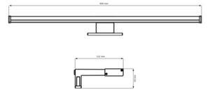Kinkiet łazienkowy nad lustro LED 12W neutralna barwa czarny podłużny 60 cm IP44 ELBA Polux