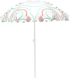 Parasol plażowy i ogrodowy 160 cm - Zielony w paski - Kompaktowa ochrona przeciwsłoneczna do ogrodu i na wakacje