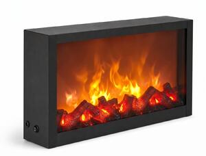 Kominek dekoracyjny LED, metalowy, 10 x 41 x 25 cm