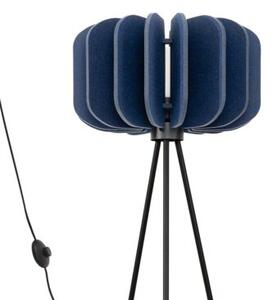 Lampa podłogowa nowoczesna nastrojowa trójnóg granatowa filcowa 1xE27 15W MULA Sollux Lighting