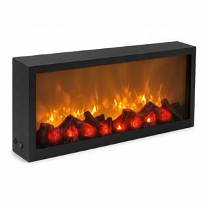 Kominek dekoracyjny LED, metalowy, 10 x 57 x 25 cm