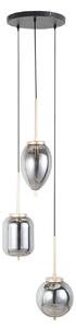 Lampa Wisząca Lucande, Elani, ściemnialny, czarny, salon, szkło, nowoczesny