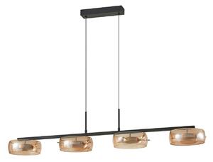 Lampa Wisząca Lucande, Martis, ściemnialny, złoty | mosiężny, jadalnia, szkło, nowoczesny