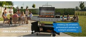 Grill ogrodowy gazowy RAVANSON GO-6 15.1 kW 38.5 x 74.8 cm