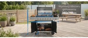 Grill ogrodowy gazowy RAVANSON GO-6 15.1 kW 38.5 x 74.8 cm