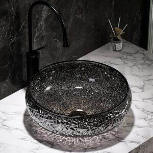 Umywalka nablatowa HYDROSAN BRILLANT4-BL-410 Okrągły Czarny