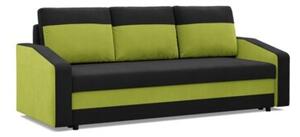 Kanapa z funkcjÄ spania, mikrofaza, AURELO, 220x92x92 cm, czarny, zielony | TYLETEGOTU