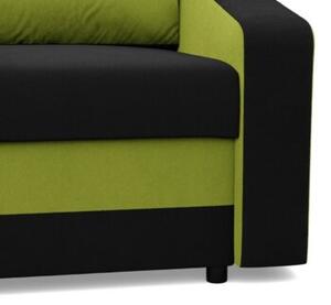 Sofa rozkÅadana, mikrofaza, AURELO, 148x87x90 cm, czarny, zielony | TYLETEGOTU