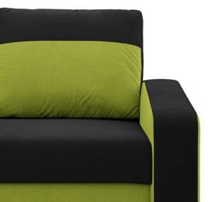 Sofa rozkÅadana, mikrofaza, AURELO, 148x87x90 cm, czarny, zielony | TYLETEGOTU